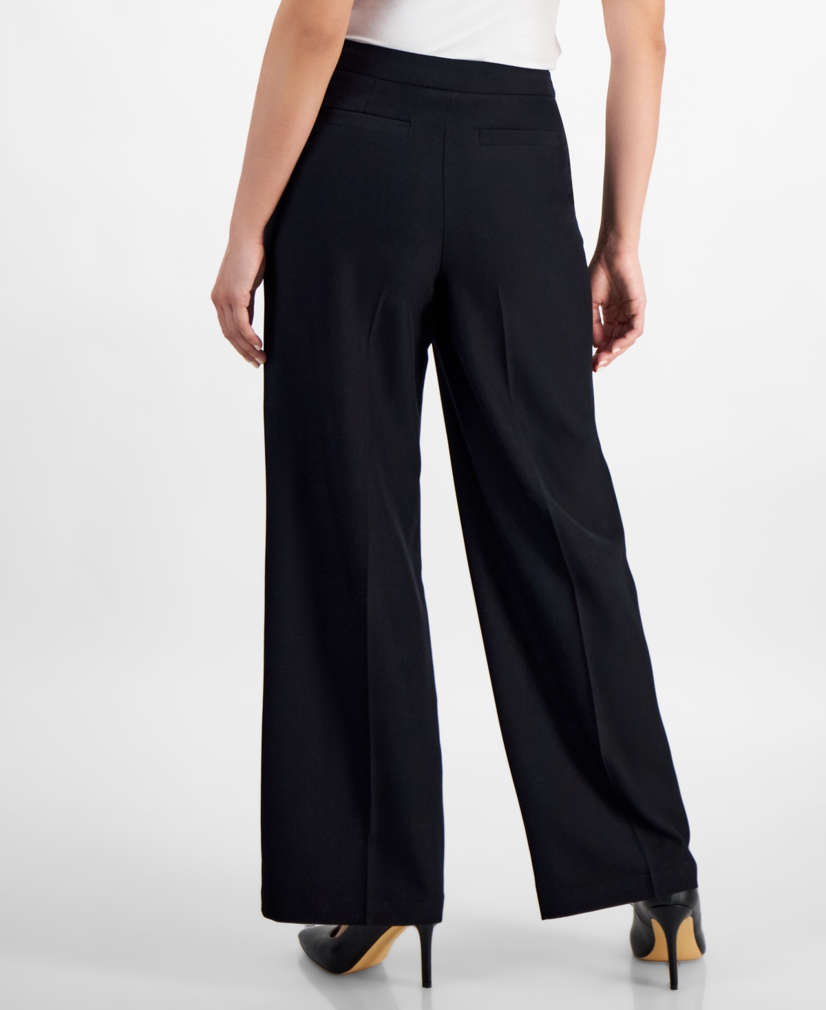 Inc International Concepts Petite Wide-leg Pants, Created For Macy's In Deep Black