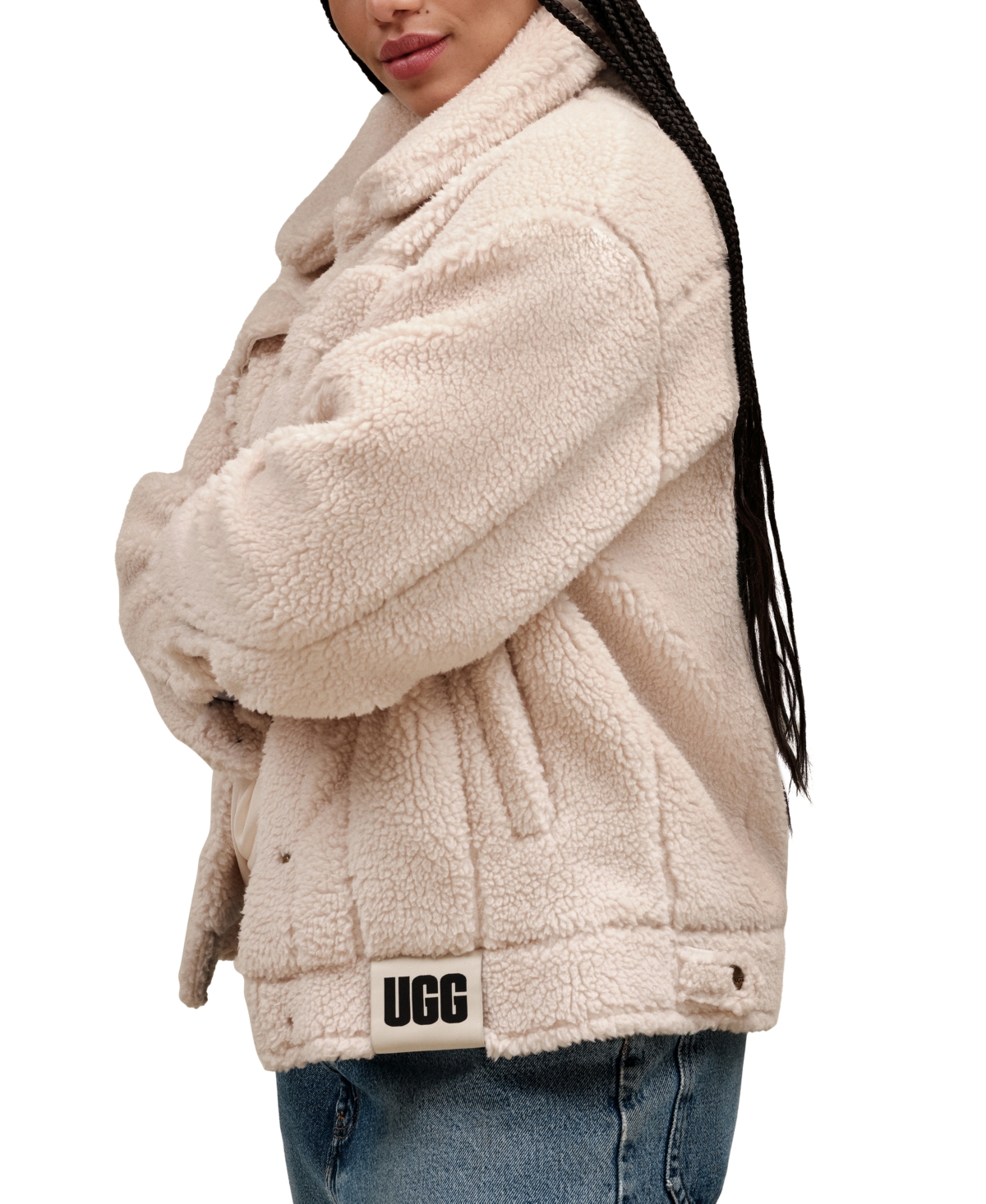 Ugg Women's Frankie Sherpa Fleece Trucker Jacket In Natural