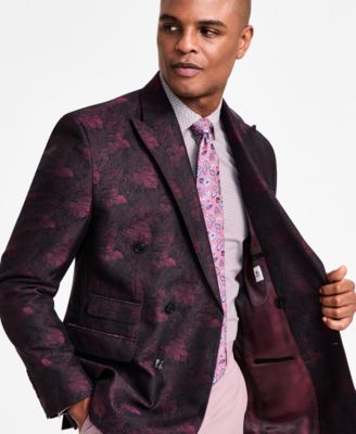 Men's Classic-Fit Jacquard Double-Breasted Dinner Jacket 