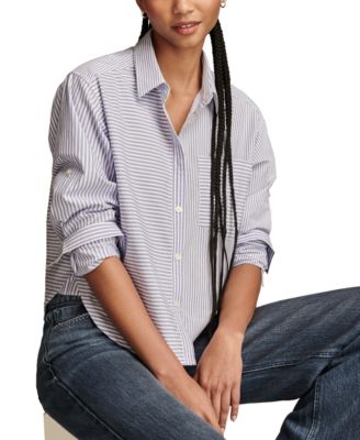 Women's Striped Cropped Shirt