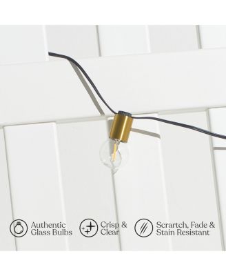 Glow Globe 28 ft Weatherproof LED Outdoor Plug-In String Lights with Brass Hardware