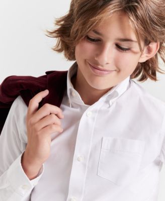 Big Boys Front Pocket Pinpoint Oxford Shirt