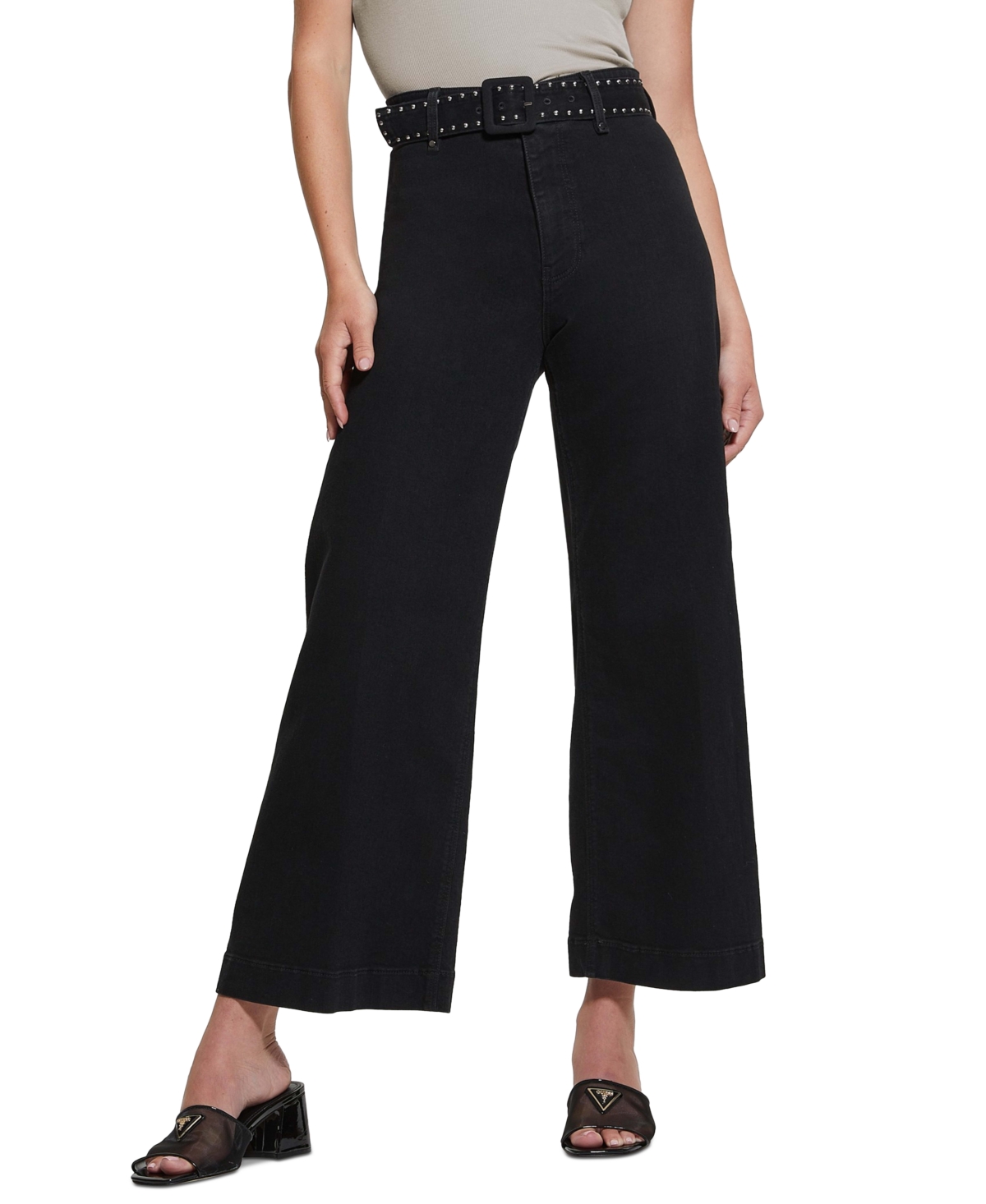 Shop Guess Women's Dakota High-rise Seamless Wide-leg Jeans In Dark Wash