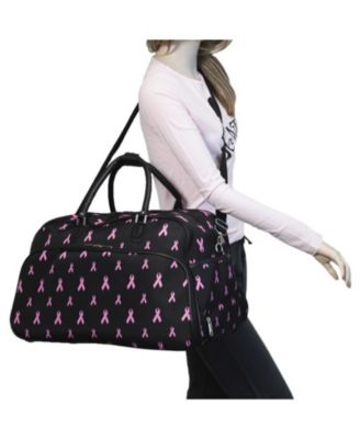 Pink Ribbon  21-Inch Carry-On Rolling Duffel Bag