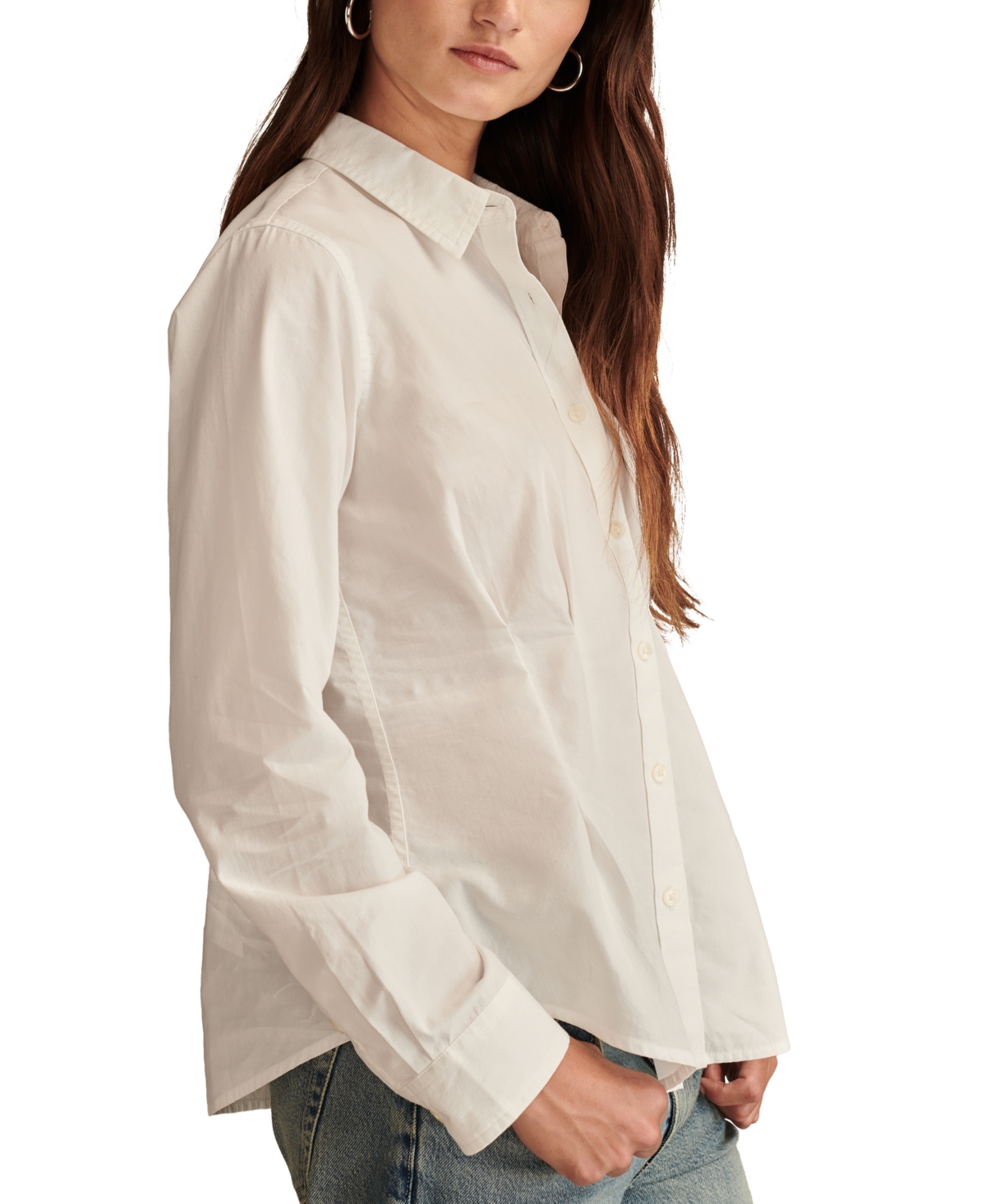 Lucky Brand Women's Linen Prep Button-front Shirt In Bright White