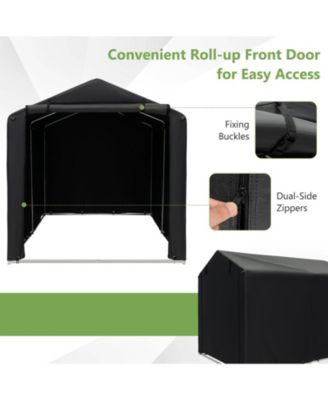 7 x 5.2FT Storage Shelter Outdoor Bike Tent with Waterproof Cover and Zipper Door-Gray