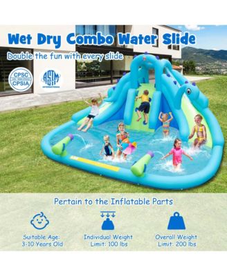 Inflatable Water Slide, Blowup Water Park with Dual Slides & 584W Blower