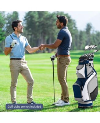 10.5 Inch Golf Stand Bag with 14 Way Dividers and 7 Zippered Pockets-Navy