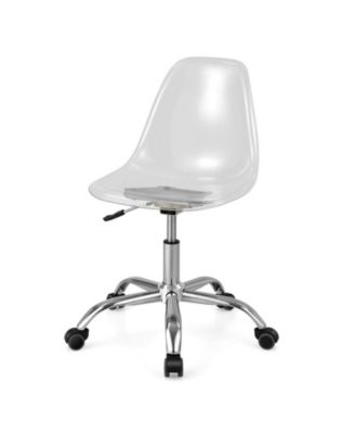 Swivel Acrylic Armless Adjustable Height Office Chair