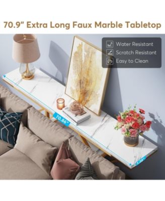 70.9 inch Extra Long Console Table, Modern Sofa Table Behind Couch with Storage, 4 Tier Entryway Accent Table for Living Room, Hallway, Entrance, Foyer