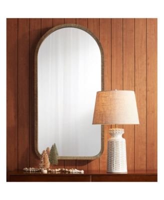 Helene Country Cottage Table Lamp Ceramic Rustic 26" High Cream White Glaze Tan Linen Tapered Drum Shade Decor for Living Room Bedroom House Bedside Home (Color May Vary) - 360 Lighting