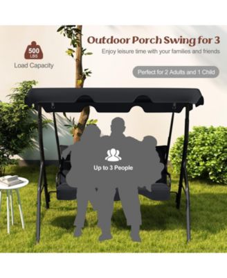 3 Seats Patio Canopy Swing Glider Hammock Cushioned