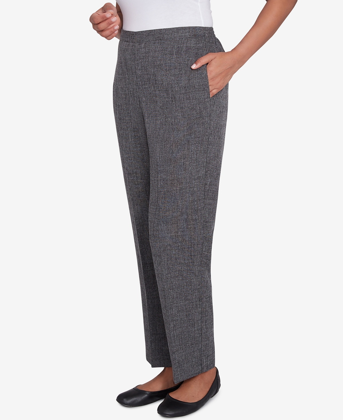 Alfred Dunner Petite Worth Avenue Comfort Elastic Back Medium Length Pants