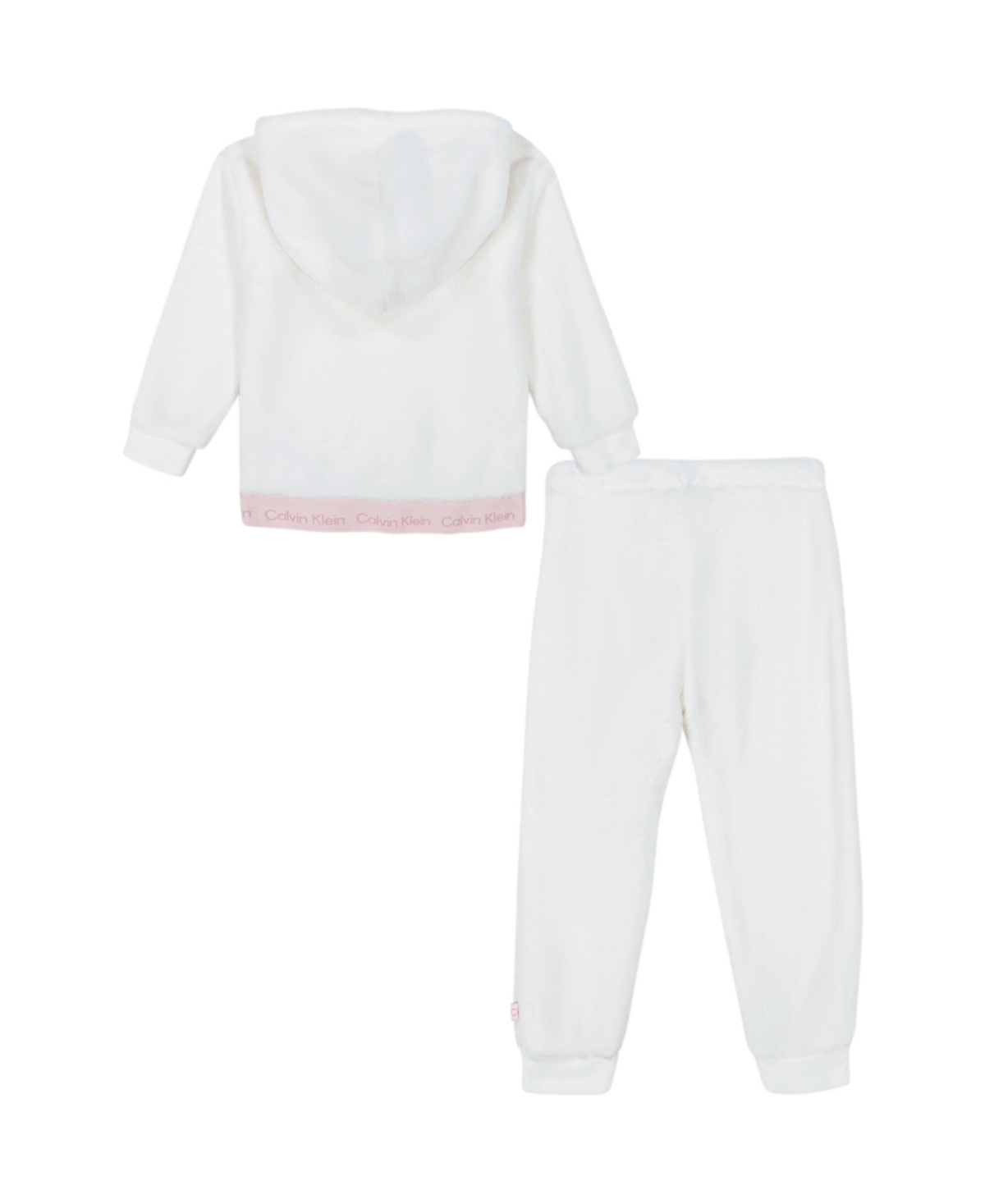 Calvin Klein Baby Girl Sherpa Logo-Trim Sweatsuit