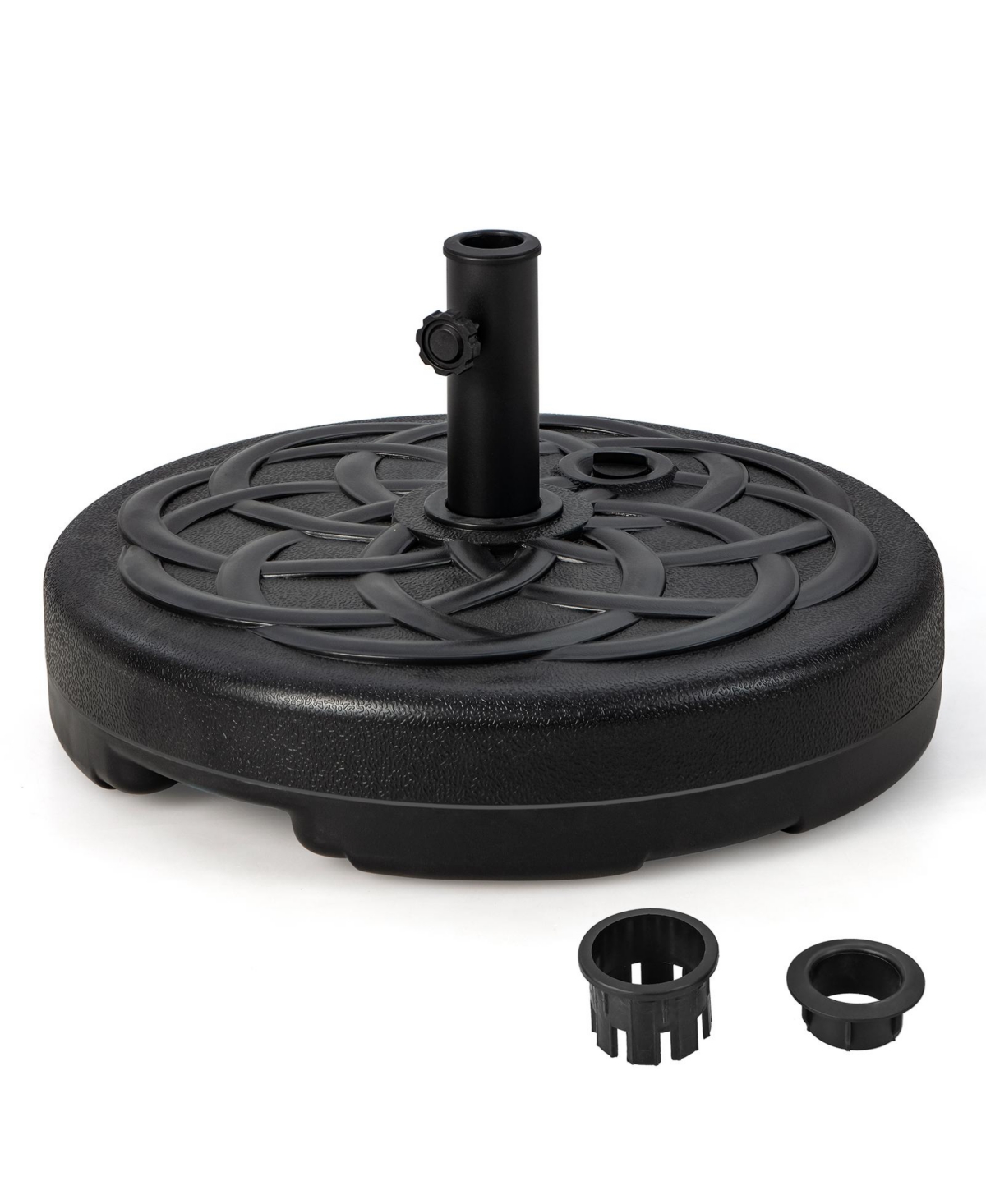 22 Inch Fillable Heavy-Duty Round Patio Umbrella Base Stand - Black