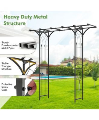 6.8 Feet Garden Arbor with Trellises for Climbing Plant Vine Rose