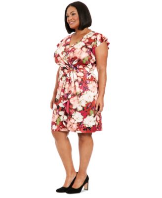 Plus Size Floral Cascade Sheath Dress