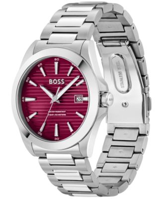 Men's Strike Quartz Basic Calendar Stainless Steel Watch 41mm