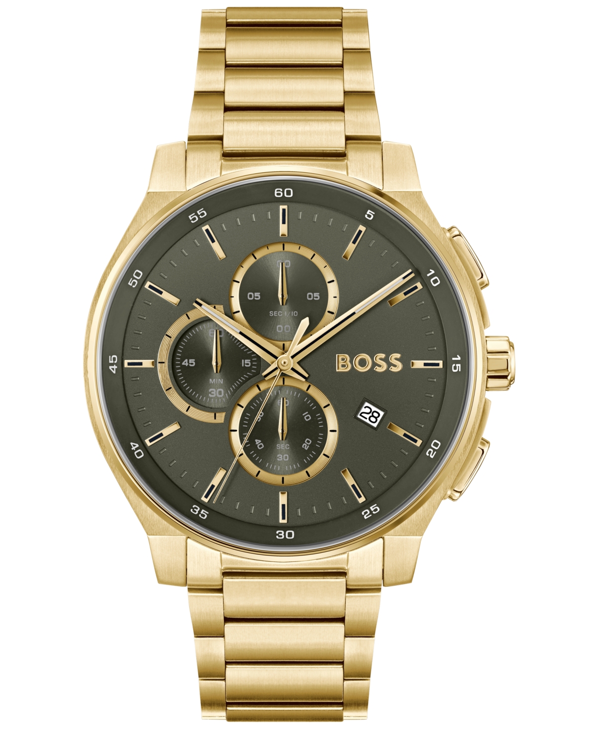 Men's Peak 2.0 Quartz Chrono Ionic Plated Thin Gold Steel Watch 45mm - Gold-tone