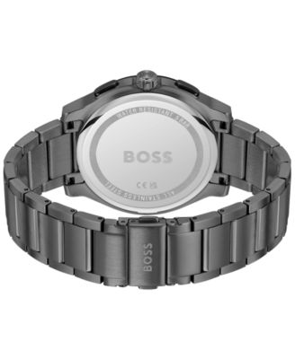 Men's Peak 2.0 Quartz Chrono Ionic Plated Black Steel Watch 45mm