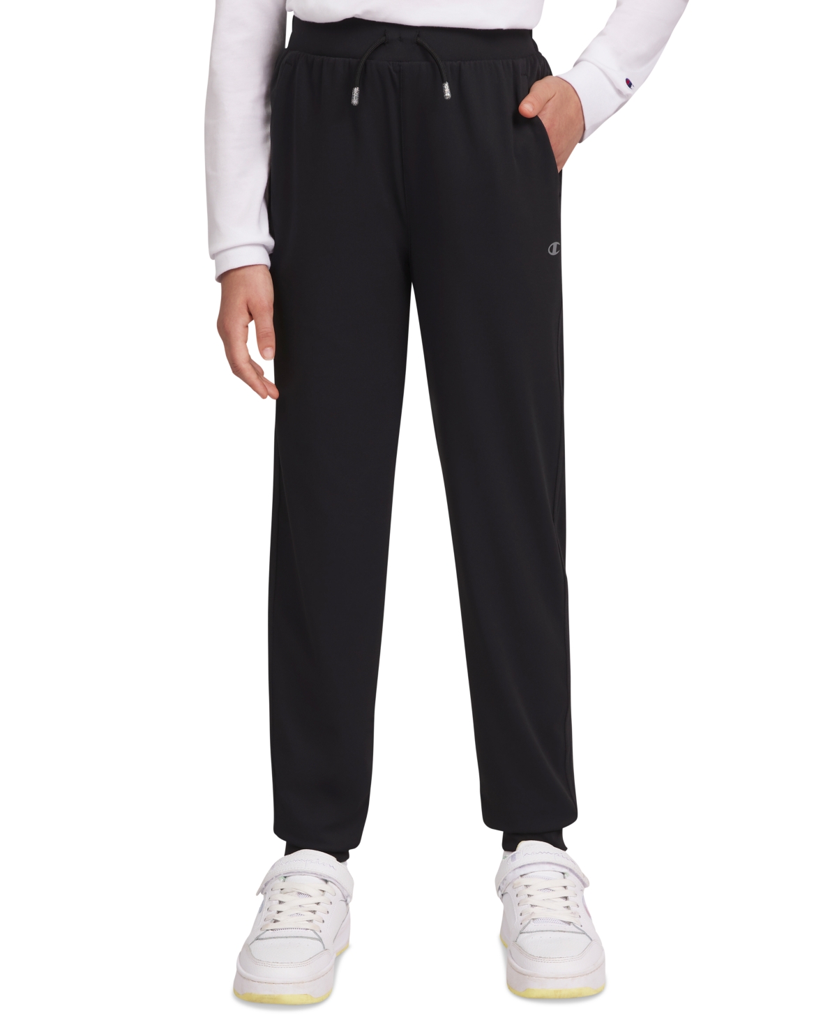 CHAMPION BIG GIRLS LOGO CLASSIC STRETCH JOGGERS 
