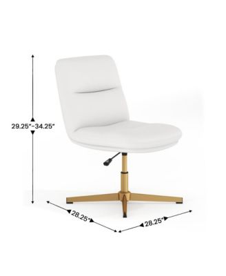 Mid-Back Upholstered Swivel Office Chair – Height-Adjustable Armless Design with Padded Seat & Back, Stationary Strong Frame