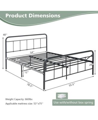 Full Size Heavy Duty Metal Bed Frame Headboard Platform Mattress Foundation