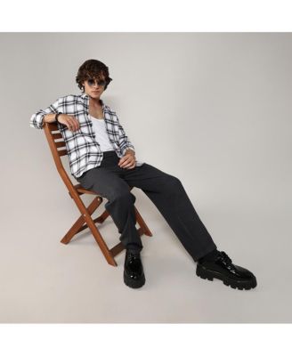 Men's Chalk White & Midnight Black Brushed Buffalo Check Shirt