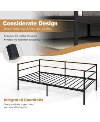 Twin Metal Daybed Frame Dual-use Platform Sofa Bed for Living Room Bedroom