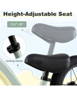 12-Inch Balance Bike with Adjustable Seat and Rotatable Handlebar for Over 36 Months Old-White