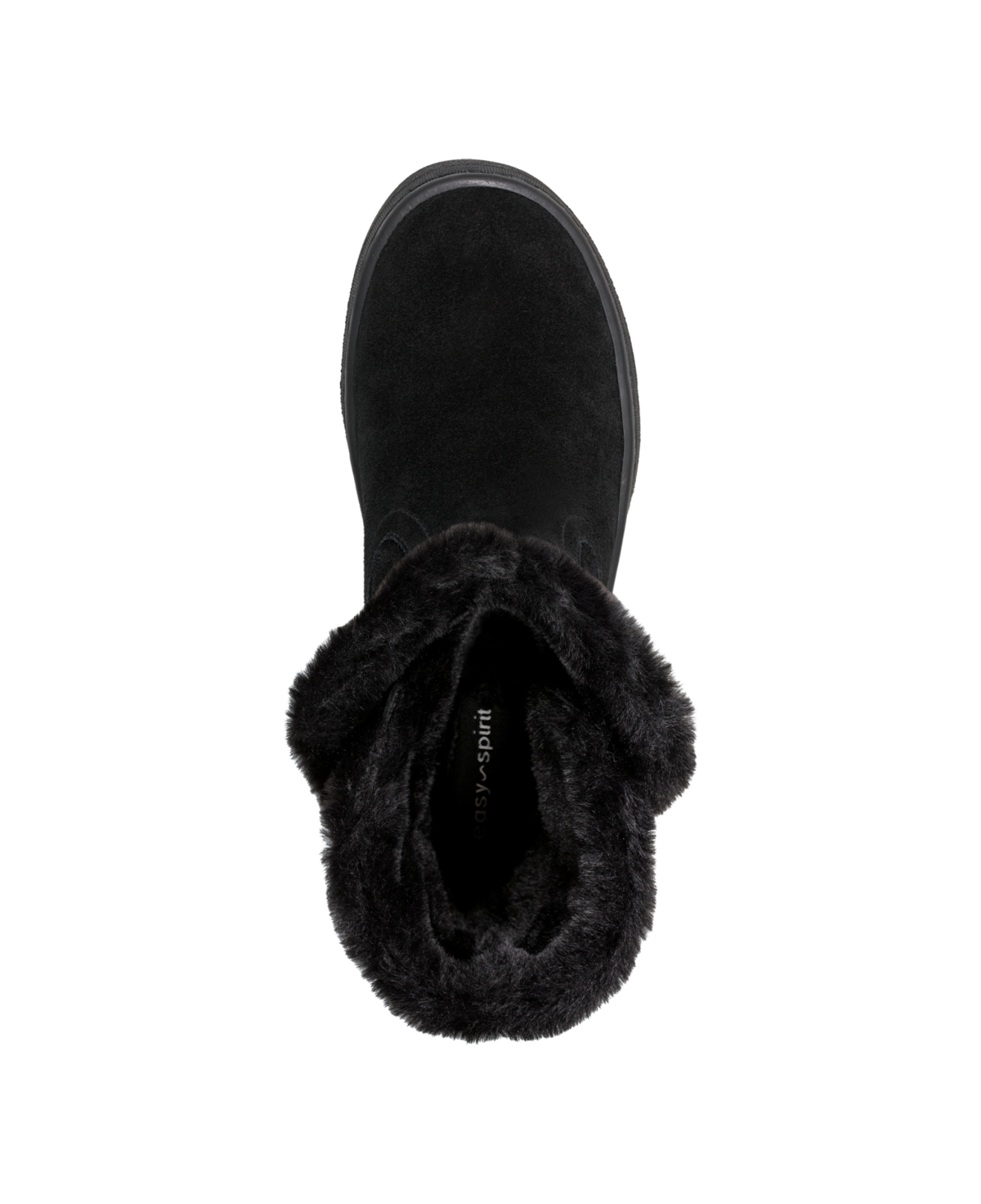 Easy Spirit Graye Faux Shearling Boot In Black Suede