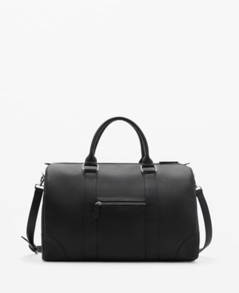 Мужская сумка MANGO Patent Leather-Effect Bowling, цвет: Чёрный