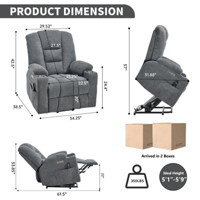 Power Lift Recliner with Massage & Heat