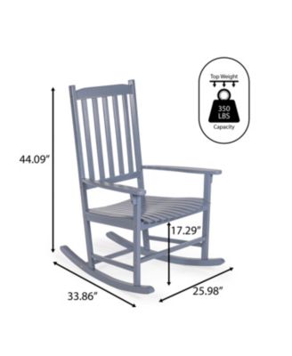 Seagrove Farmhouse Classic Slat-Back 350-LBS Support Acacia Wood Outdoor Rocking Chair, Cashmere Blue
