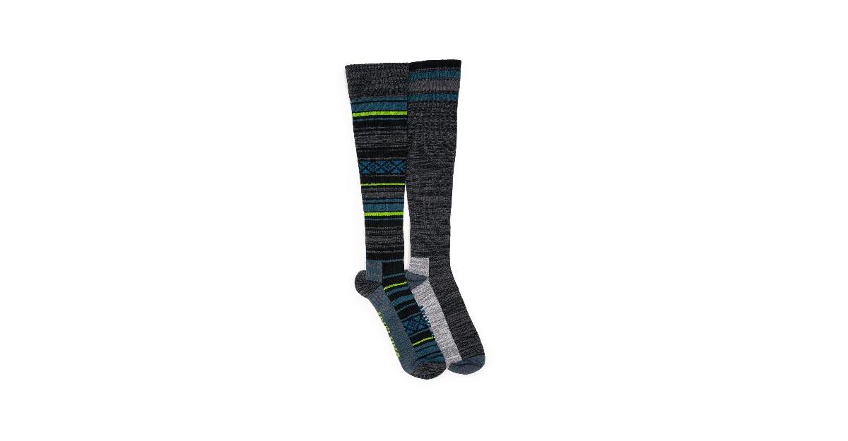 Men's Compression Socks (2 Pair Pack) - Ebony/blue steel