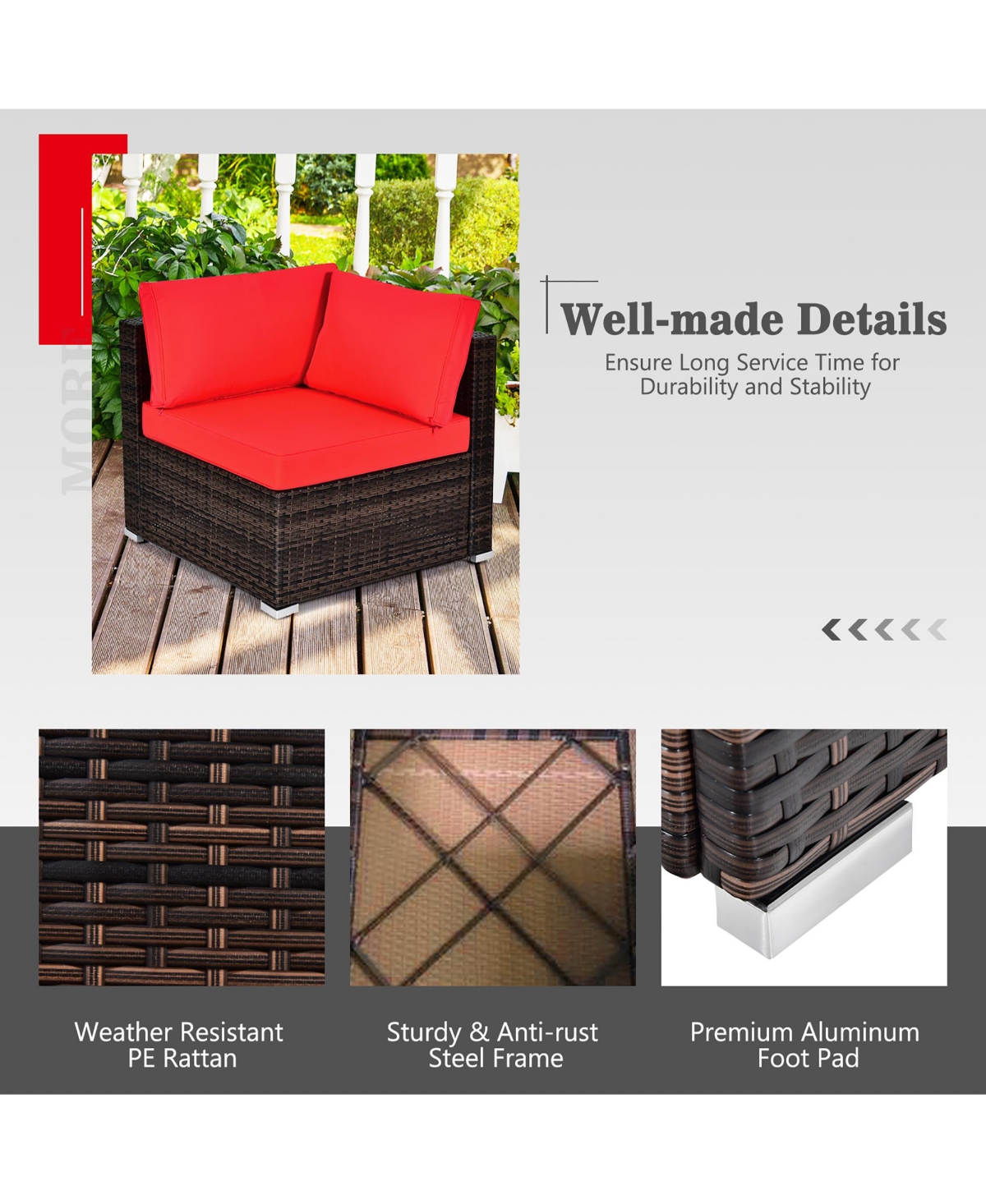 Costway 7PCS Patio Rattan Furniture Set 30'' Fire Pit Table Cover Cushion Sofa