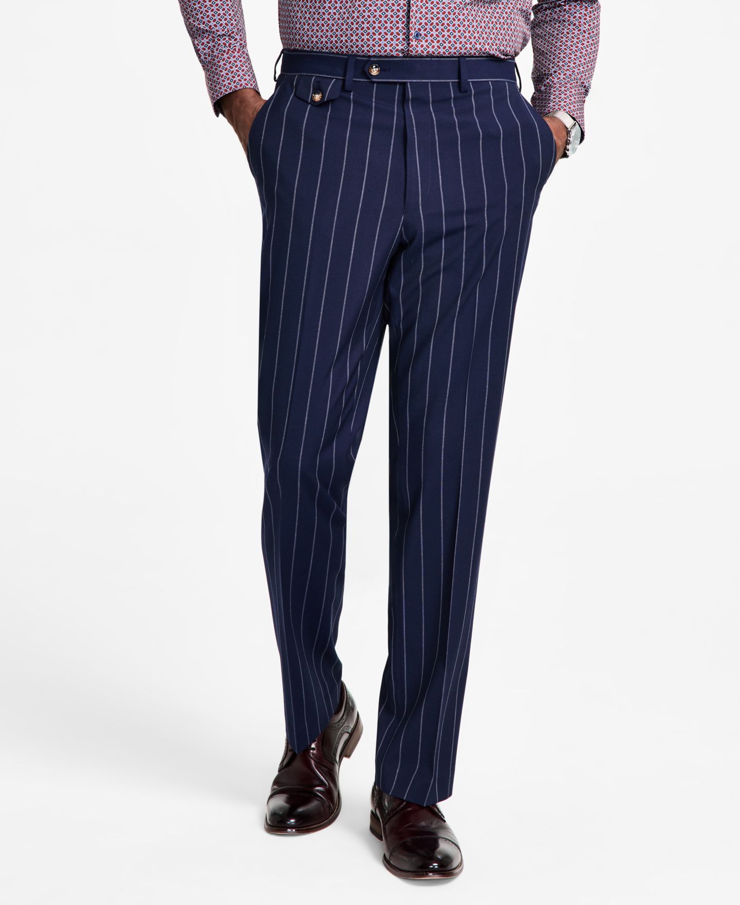 Мужские брюки Tayion Collection Regular-Fit Pinstripe Suit, цвет: Синий — фото 3