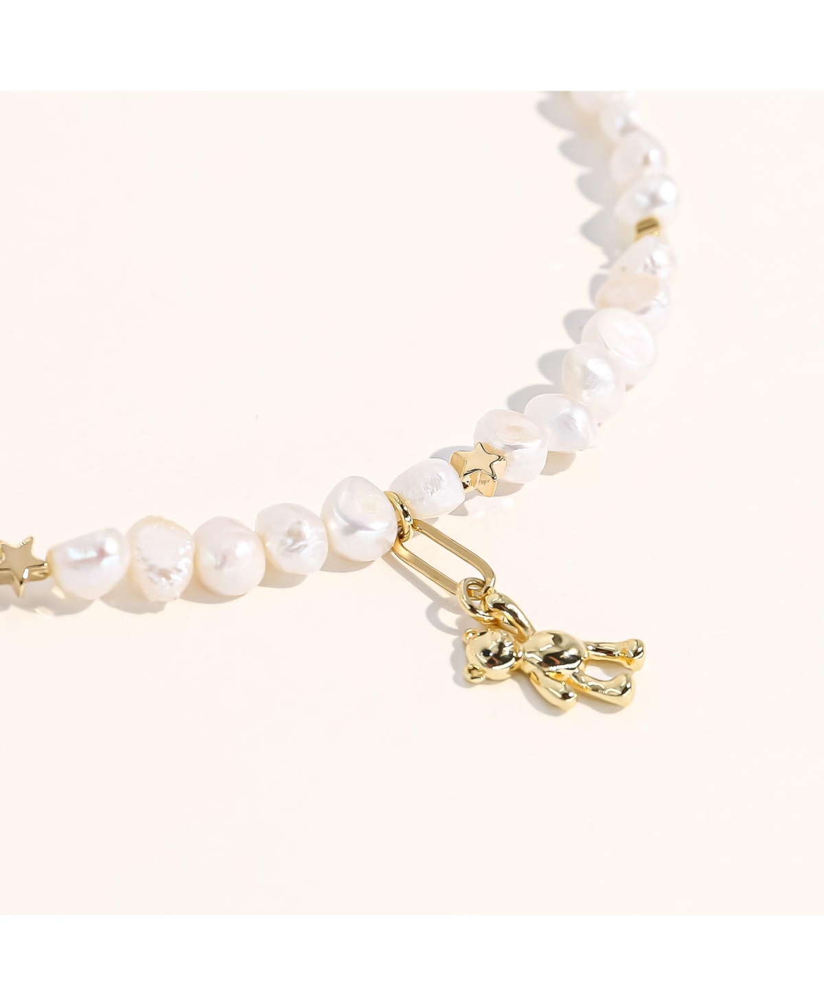 18K Gold Plated & Freshwater Pearls Help Me Sully Necklace - Gold and pearl
