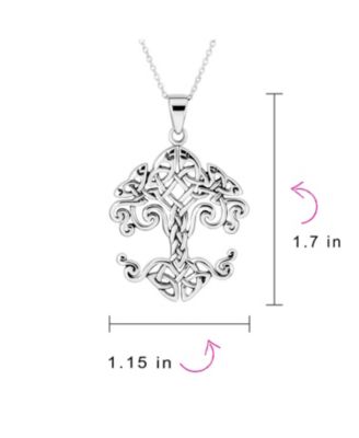 Large Celtic Matriarch Mothers Family Wishing Tree Of Life Pendant Necklace Roots Of Family Oxidized Sterling Silver