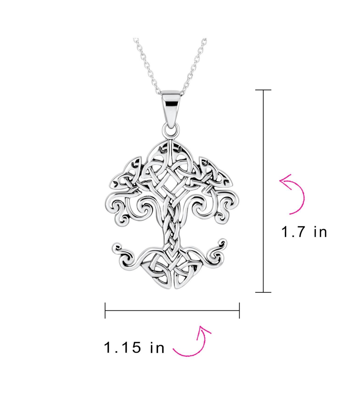 Bling Jewelry Large Celtic Matriarch Mothers Family Wishing Tree Of Life Pendant Necklace Roots Of Family Oxidized Sterling Silver