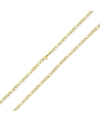 4.5MM Link Wide Strong Shiny Silver and Gold Tone Stainless Steel Link Figaro Chain Necklace