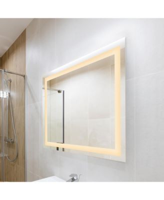 Remy Rectangular Frameless Anti-Fog Aluminum Front Lit Tri Color LED Bathroom Vanity Mirror with Smart Touch Control