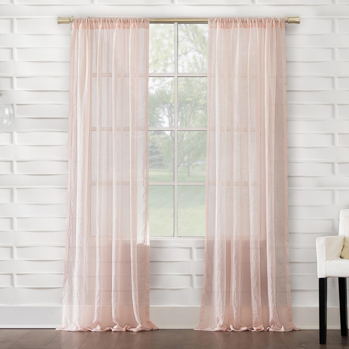 Silvia Crushed Texture Semi-Sheer Rod Pocket Curtain Panel