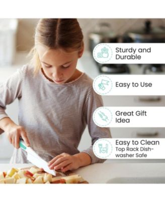 3-Piece Kids Knife Set for Real Cooking & Baking with Serrated Edges