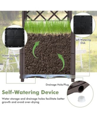 Raised Garden Bed with Trellis Planter Box for Climbing Plants