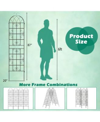 2 Pack Metal Garden Trellis Decorative for Climbing Plants