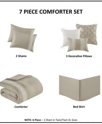 Lacey Lace Trim Microfiber 7-Pc. Comforter Set, King