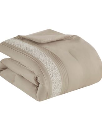 Lacey Lace Trim Microfiber 7-Pc. Comforter Set, Queen