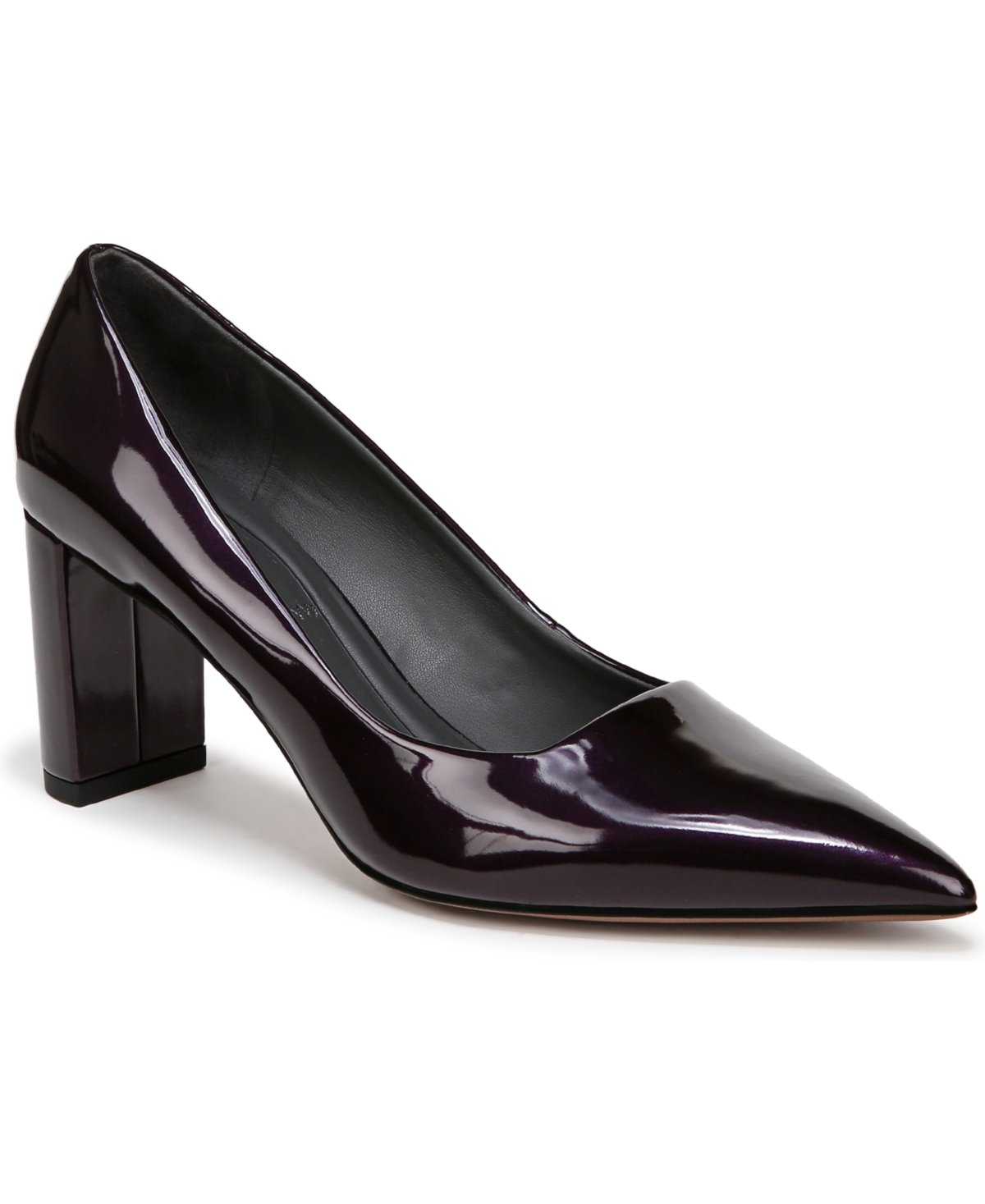 Women's Giovanna Pointed Toe Block Heel Pumps - Pewter Metallic Faux Leather