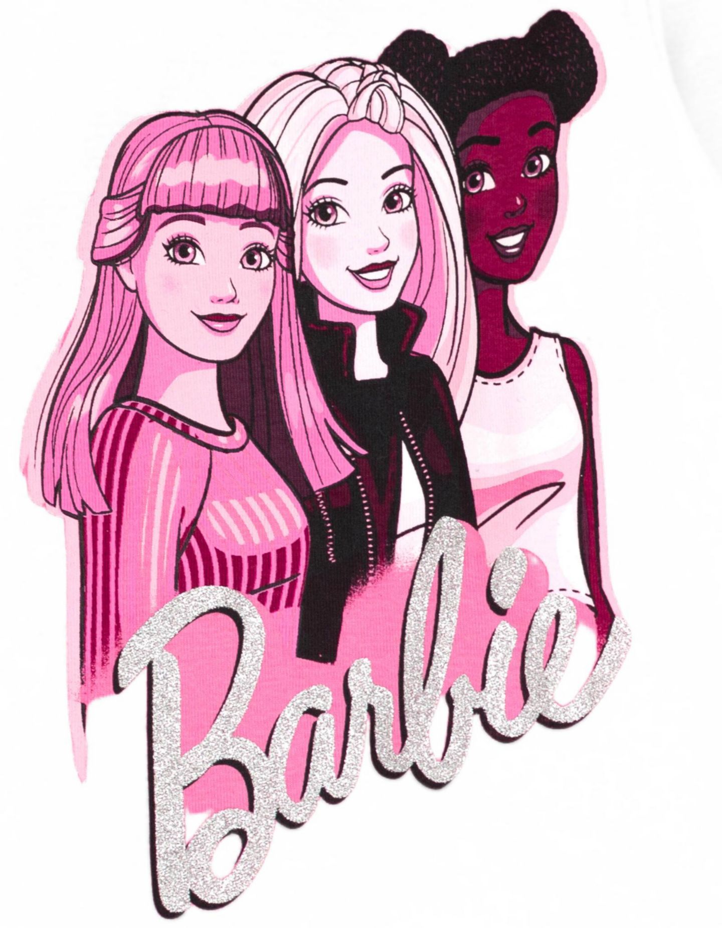 Детский комплект Barbie: лонгслив и расклёшенные брюки для девочек, цвет: Розовый / Чёрный — фото 6